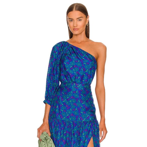 Veronica Beard Lyric Top in Cobalt Multi Silk Size 0 NEW NWT - Picture 1 of 7